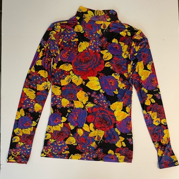 $245 MSGM Tie Neck Pussybow Blouse stretch floral long sleeve 38 Small - Picture 12 of 12
